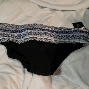 Gottex Women's Bikini Bottom - Black and Blue Pattern